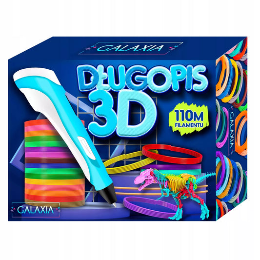 3D rašiklis vaikams su 110 metrų PLA gijomis