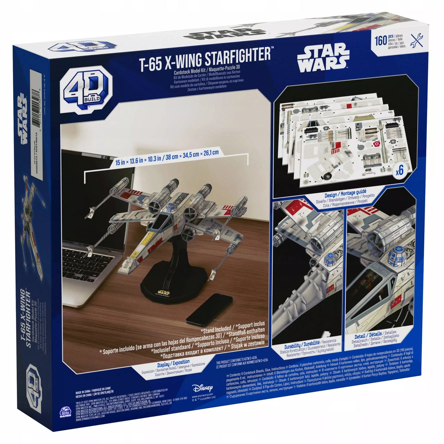4D Build Star Wars X-Wing Starfighter T-65 3D dėlionės modelis 38 cm