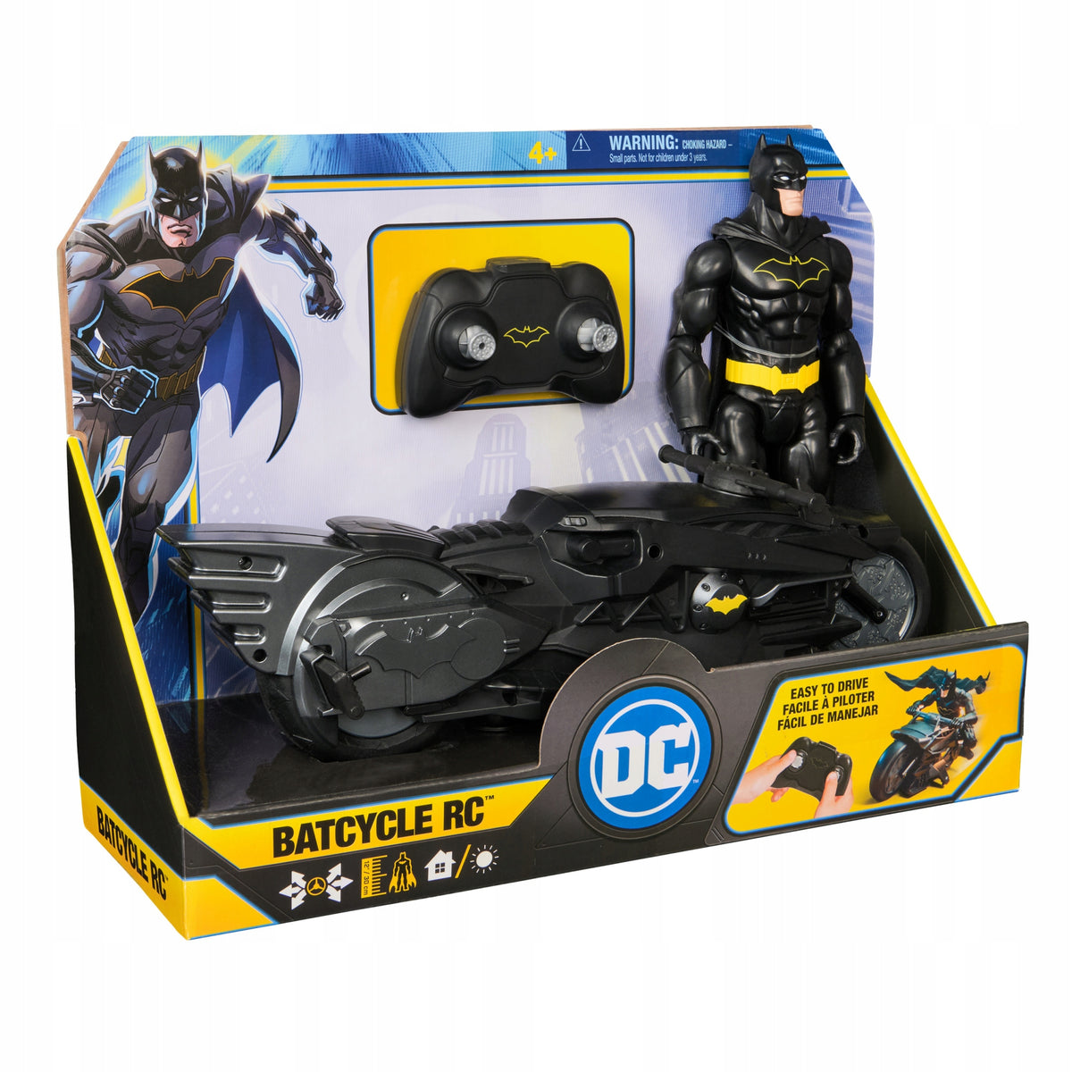 Betmeno Figūrėlė 30 cm + Nuotoliniu Būdu Valdomas Motociklas Batcycle RC – DC Studios