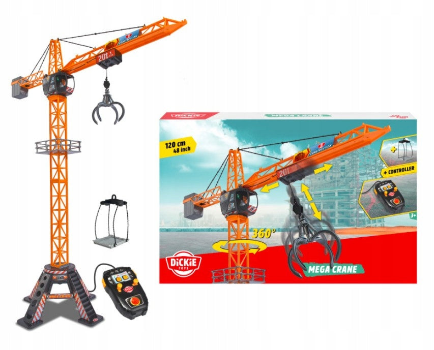 Didelis Statybinis Kranas Dickie Toys – Nuotoliniu Būdu Valdomas, 120 cm, su Garso Efektais