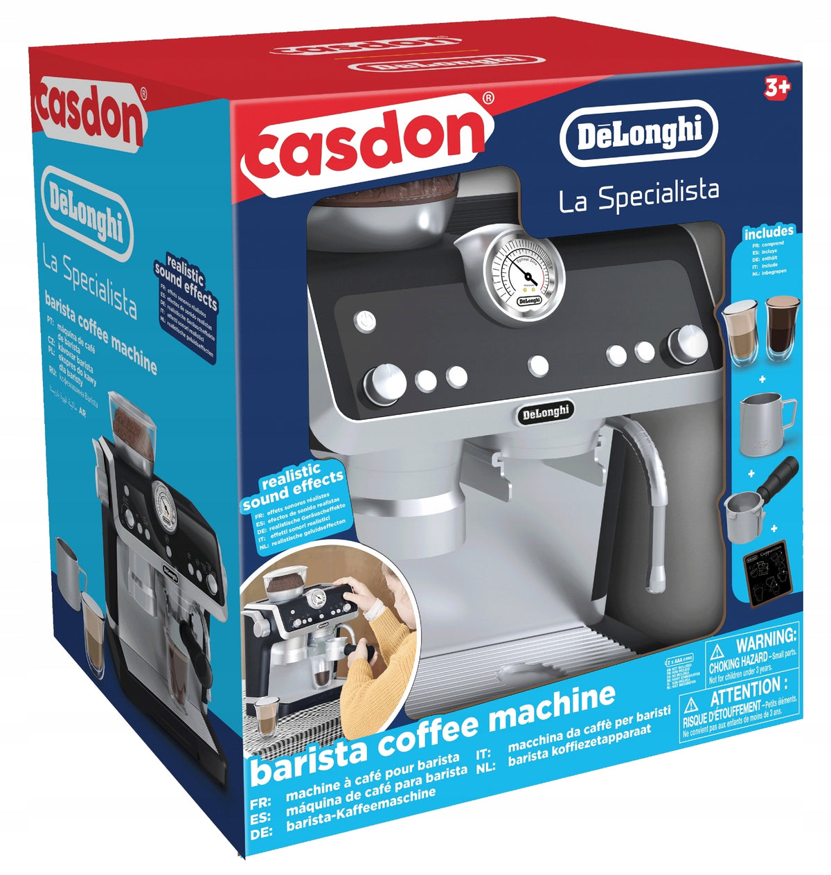 Žaislinis DeLonghi Kavos Aparatas Vaikams – Casdon Rinkinys Su Priedais, 25 Cm