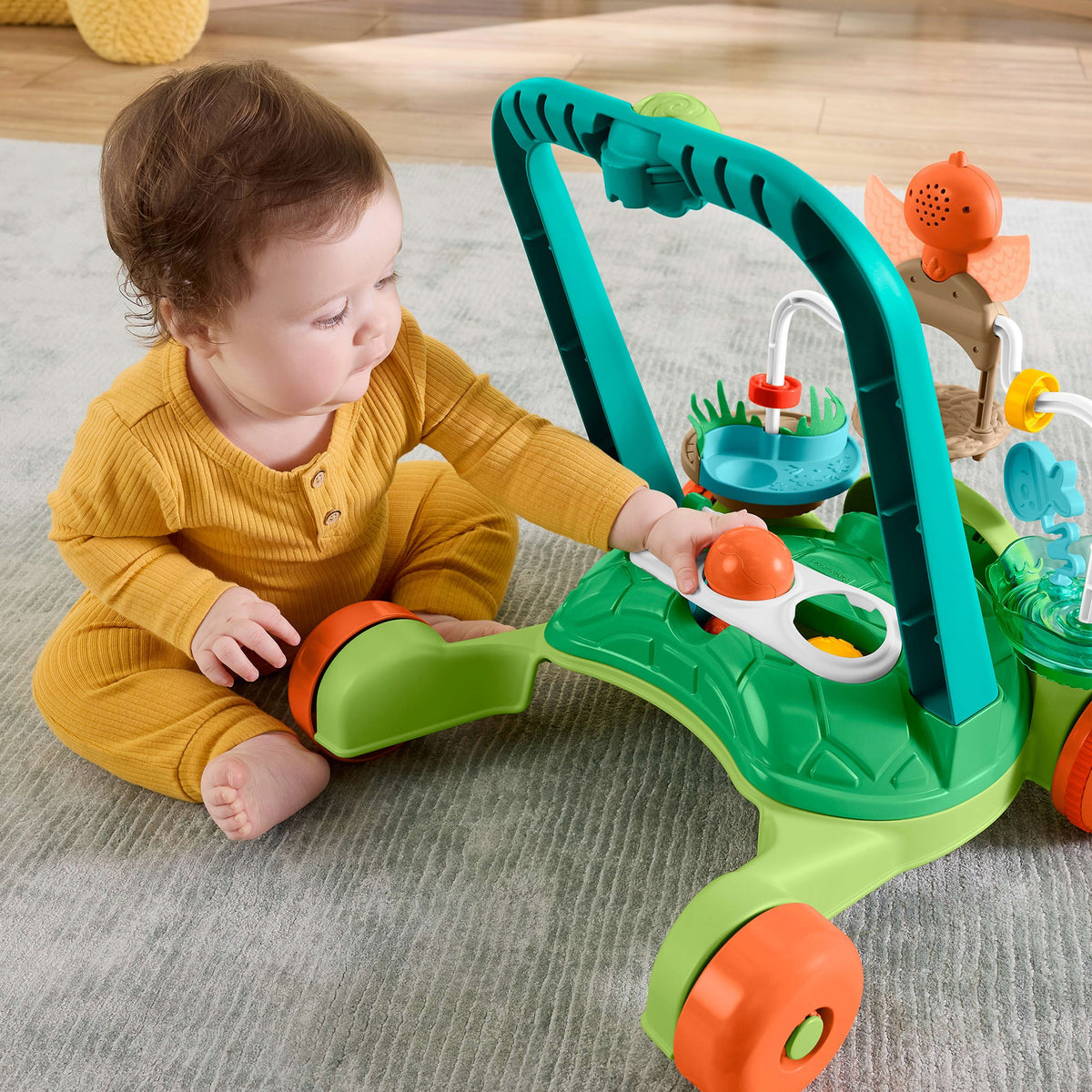 Fisher-Price Vėžliukas – Aktyvinanti Vaikštynė-Stūmiklis 2 Viename Su Kamuoliukais