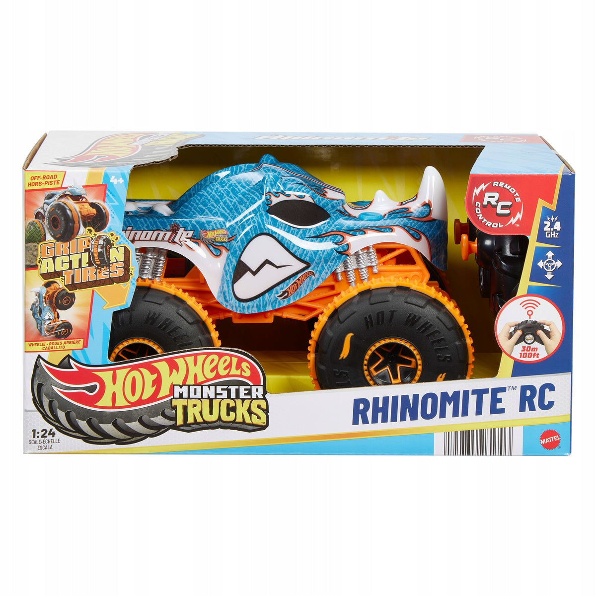 Hot Wheels Monster Trucks Rhinomite – Nuotoliniu Būdu Valdomas Raganosio Automobilis