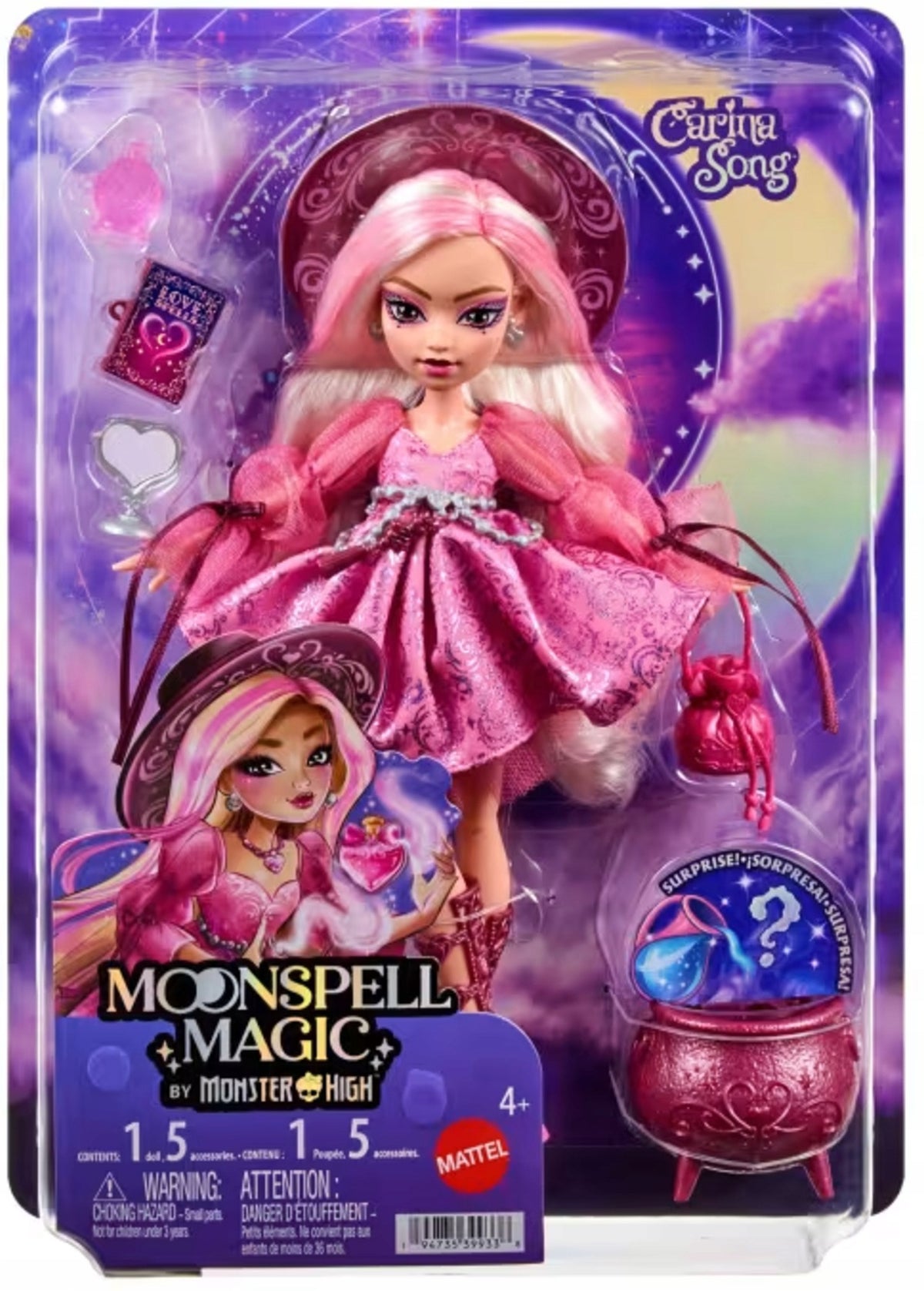 Monster High Moonspell Magic Lėlė Carina Song – Meilės Ragana Su Priedais
