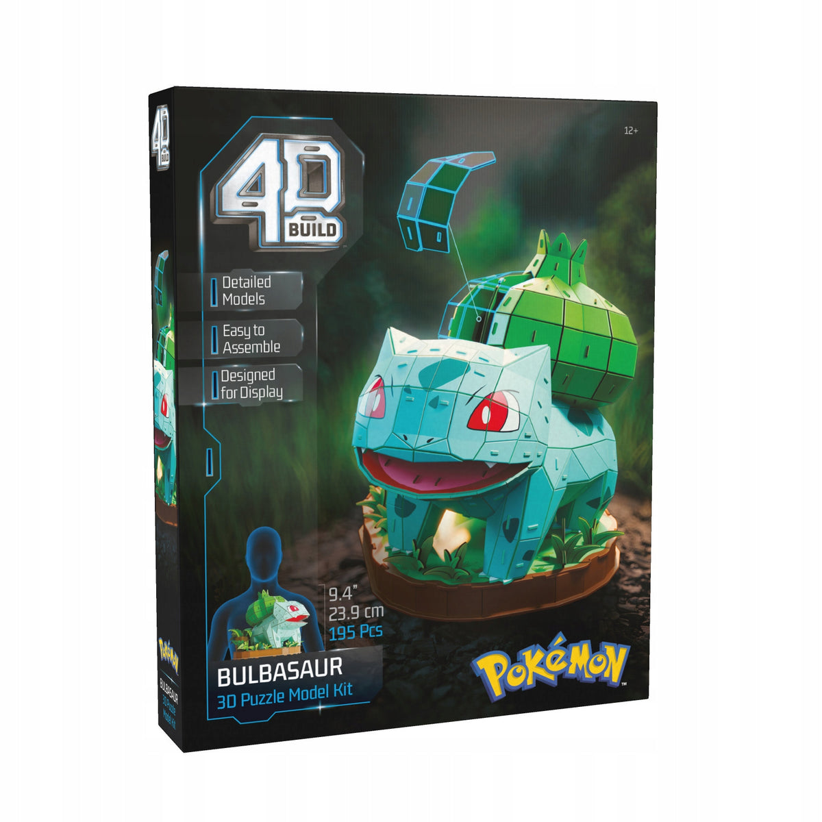 4D Build Pokemon Bulbasaur – 3D Surenkamas Modelis, 195 Detalės, 24 cm