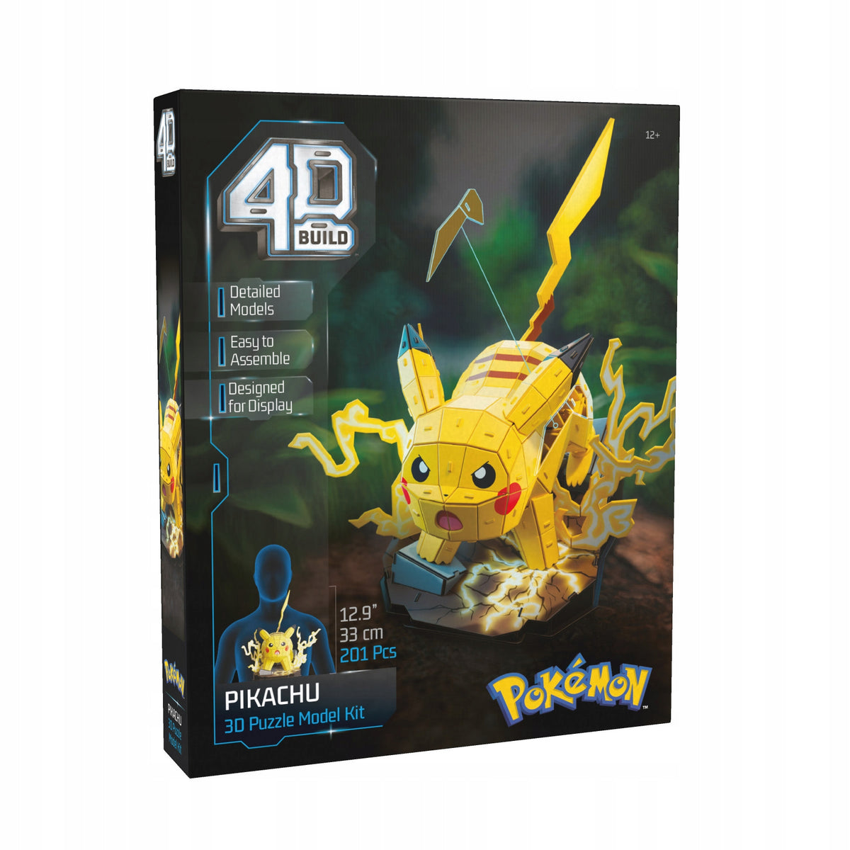 4D Build Pokemon Pikachu 3D Dėlionė – Surenkamas Modelis, 201 Detalė, 33 cm