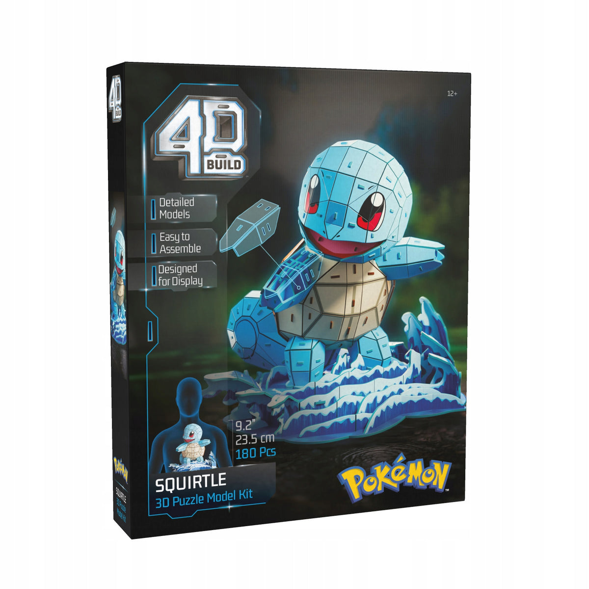 4D Build Pokémon Squirtle – 3D Dėlionė, 180 Elementų, 23,5 cm
