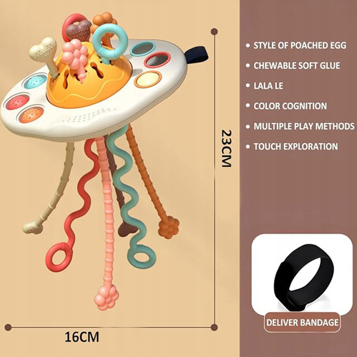 Woopie Baby Sensorinis Montessori Žaislas – Kramtukas-Barškutis UFO