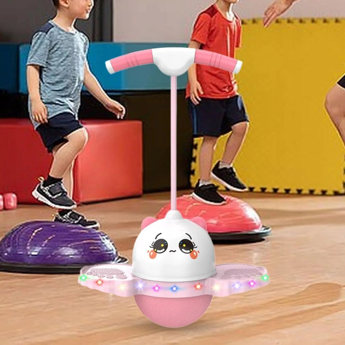 BestHurt Pogo Ball šokinėjimo kamuolys su rankena vaikams LED Panda + pompa