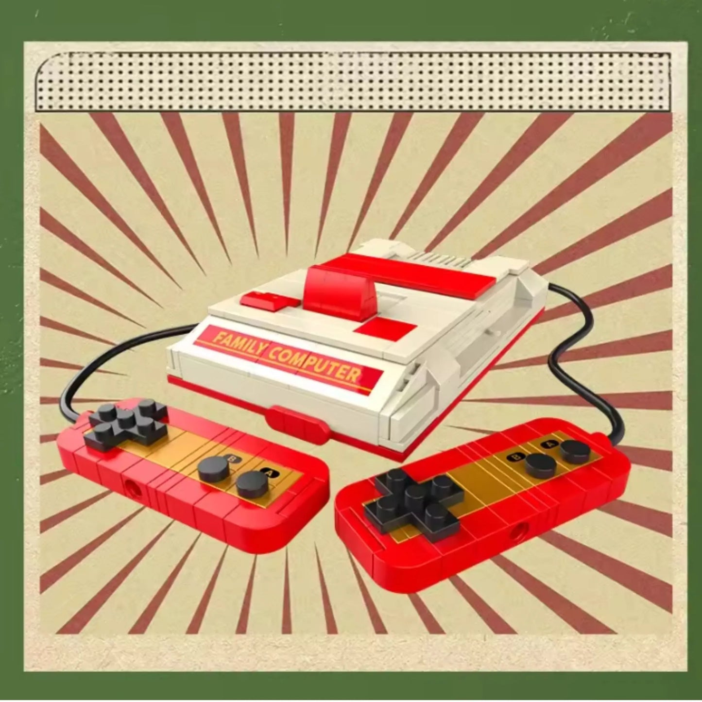 Konstrukcinės kaladėlės retro vaizdo žaidimų konsolė, kompiuteris vintage 230 det.