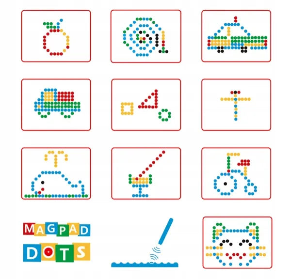 Magnetinė mozaikos lenta MAGPAD Montessori XXL su dvipusiais šablonais