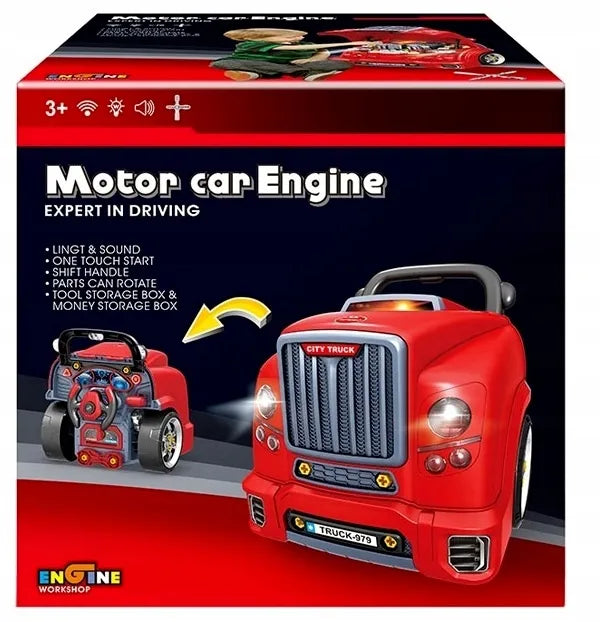 Mechaniko rinkinys vaikams variklis išardomas automobilis dirbtuvės su efektais