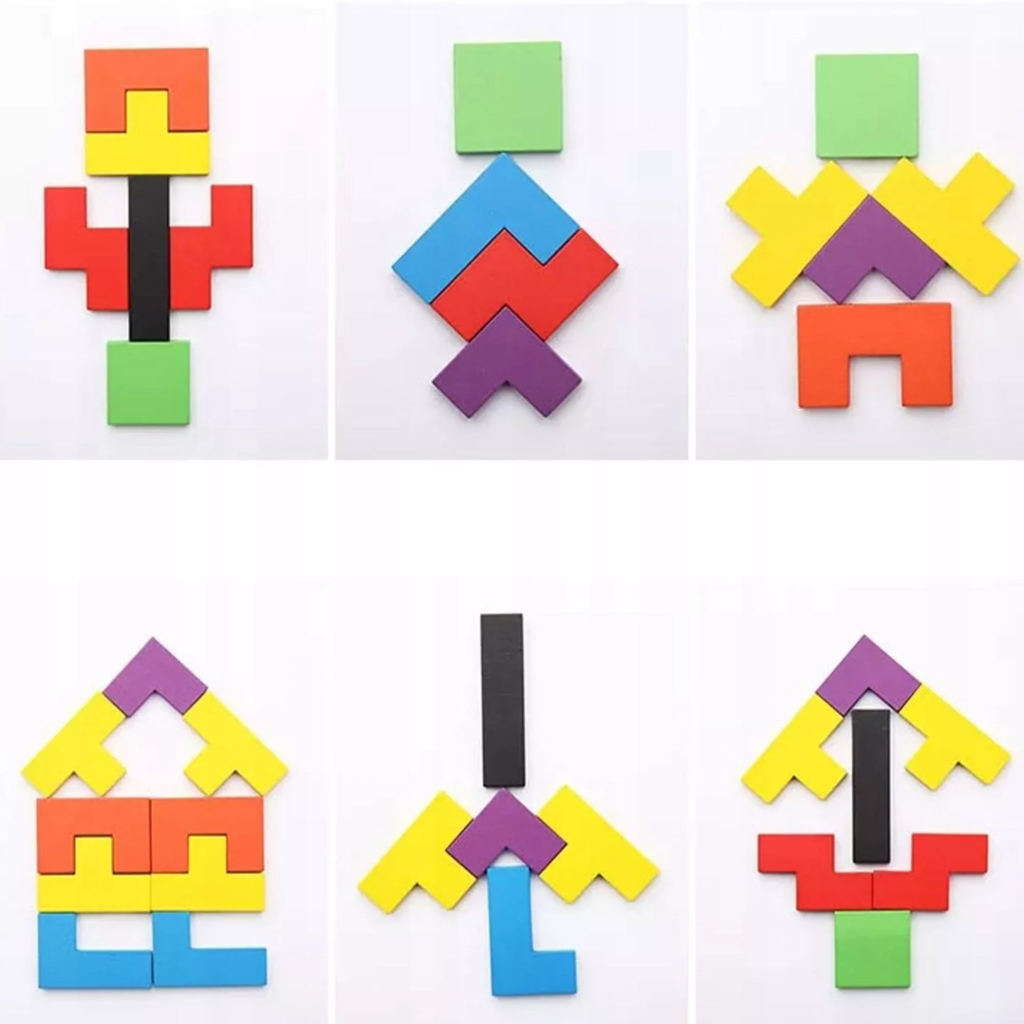 Montessori medinių kaladėlių dėlionė Tetris