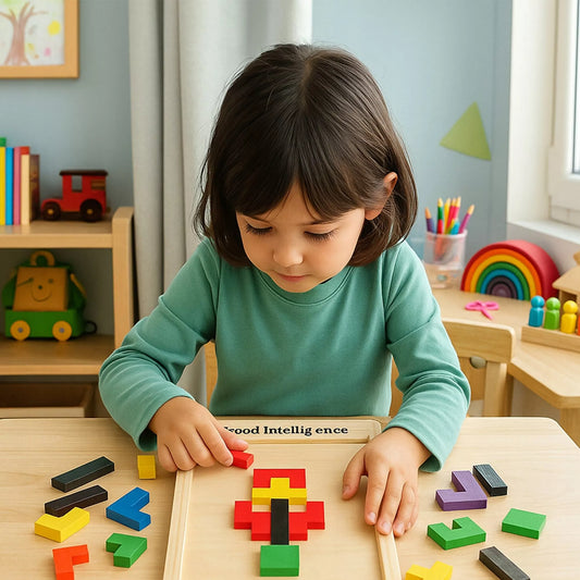 Montessori medinių kaladėlių dėlionė Tetris