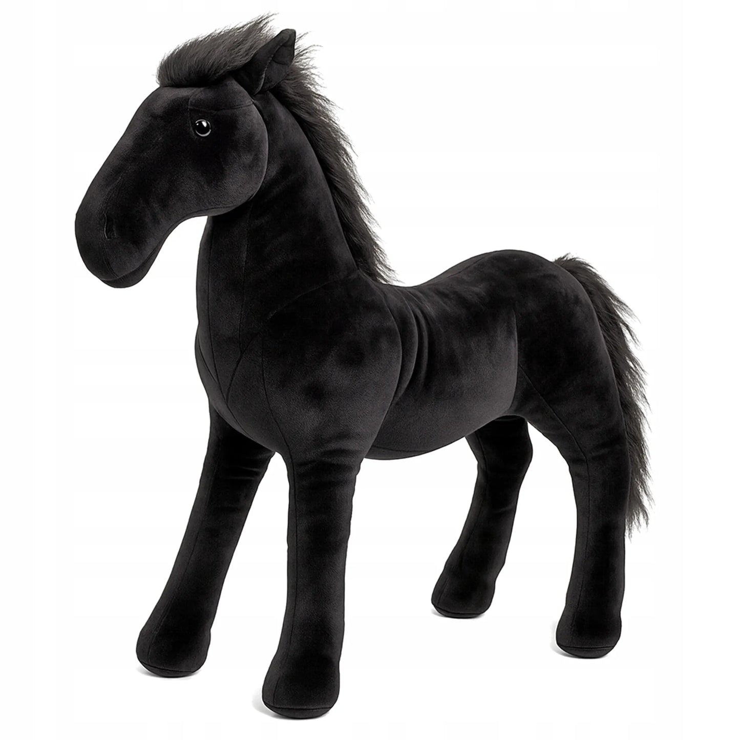 Pliušinis arkliukas HOBBY HORSE žaislas vaikams didelis juodas