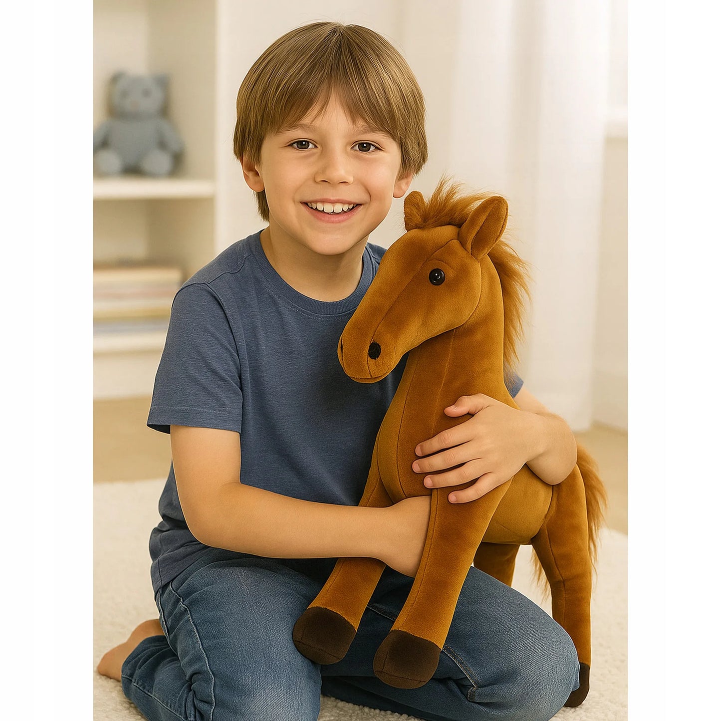 Pliušinis arkliukas Hobby Horse žaislas vaikams, juodas