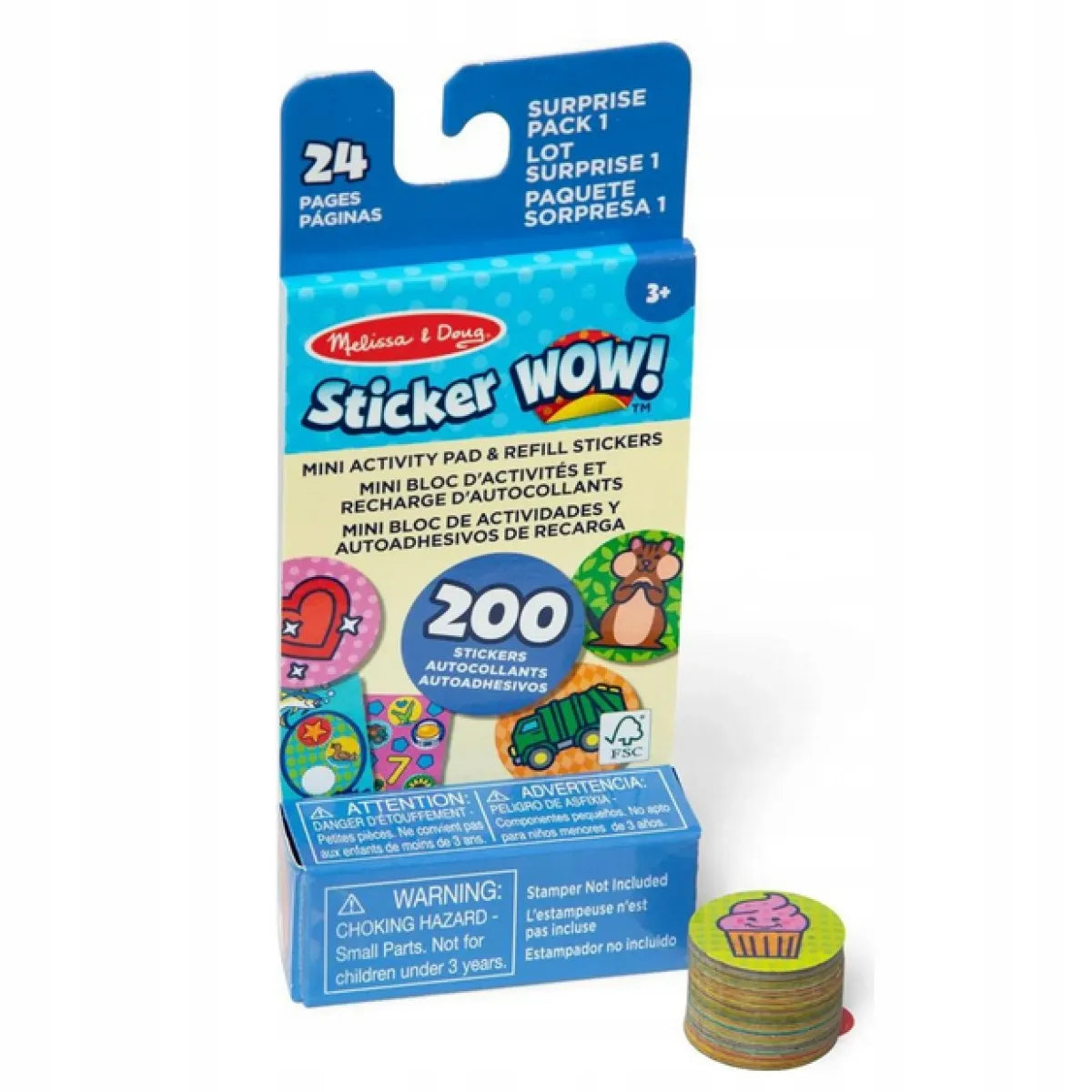 2 vnt. Melissa & Doug Sticker Wow! papildymo rinkinys: Siurprizas ir Gyvūnai, 400 lipdukų
