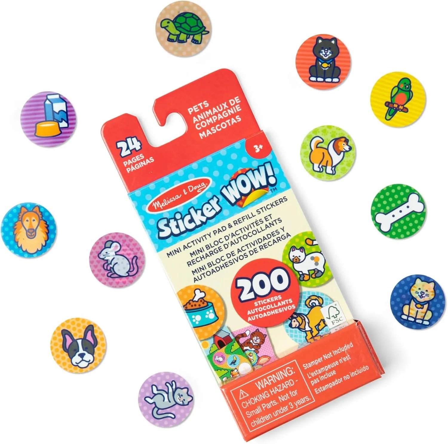 2 vnt. Melissa & Doug Sticker Wow! papildymo rinkinys: Siurprizas ir Gyvūnai, 400 lipdukų
