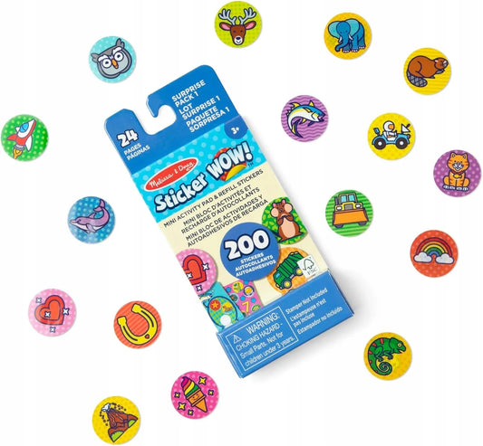 2 vnt. Melissa & Doug Sticker Wow! papildymo rinkinys: Siurprizas ir Gyvūnai, 400 lipdukų