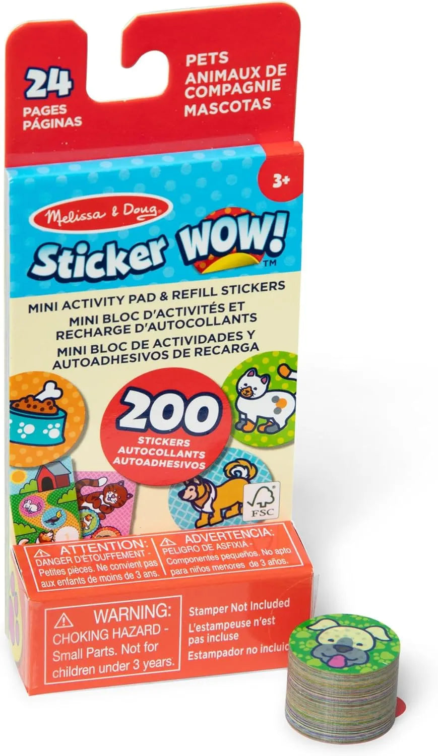 2 vnt. Melissa & Doug Sticker Wow! papildymo rinkinys: Siurprizas ir Gyvūnai, 400 lipdukų