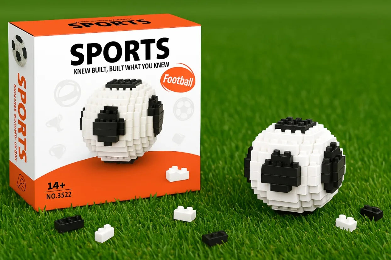 3D futbolo kamuolio formos konstravimo kaladėlės, 864 detalės, puiki dovana vaikinui