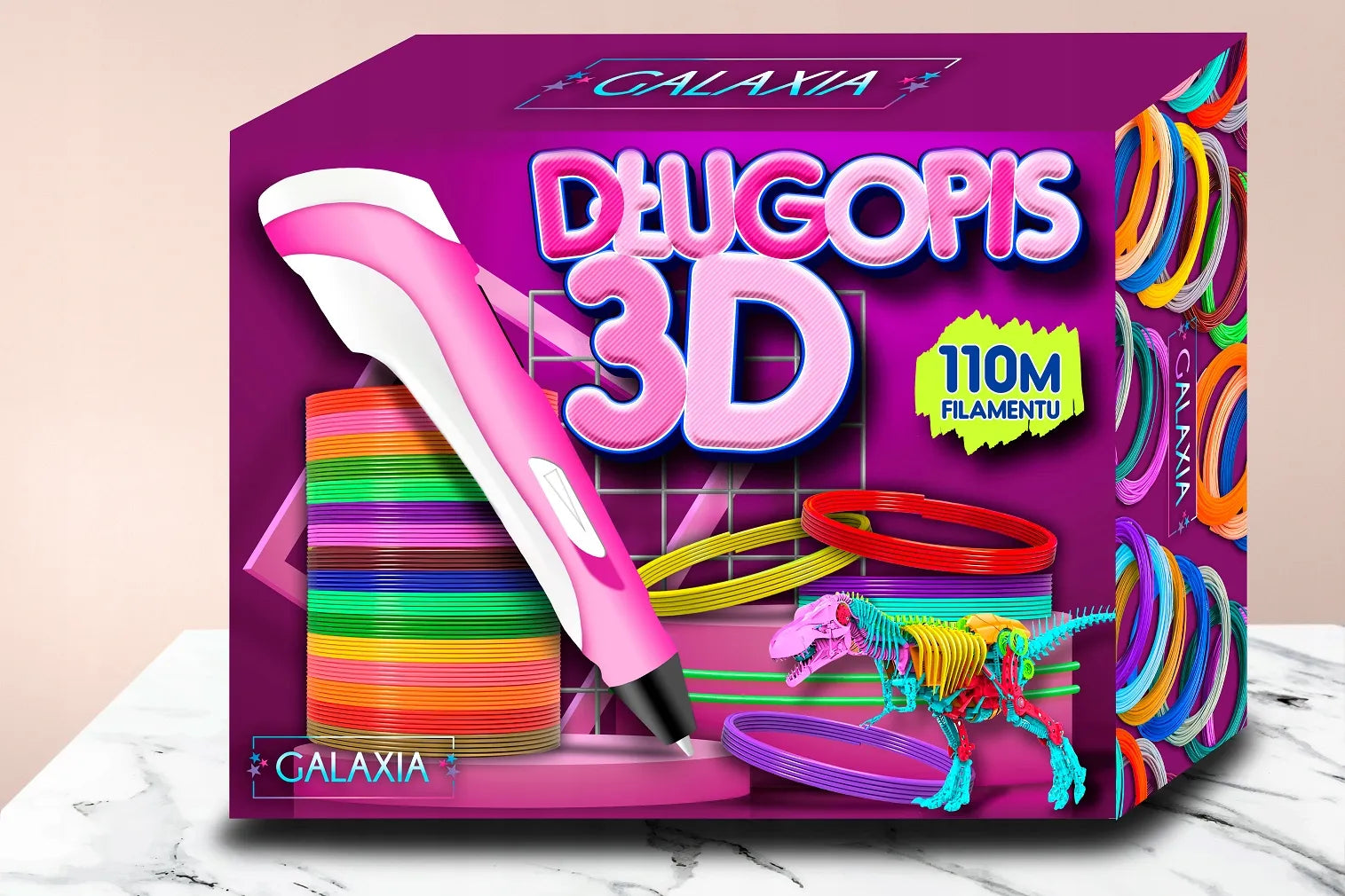 3D rašiklis vaikams su 110 metrų PLA gijomis