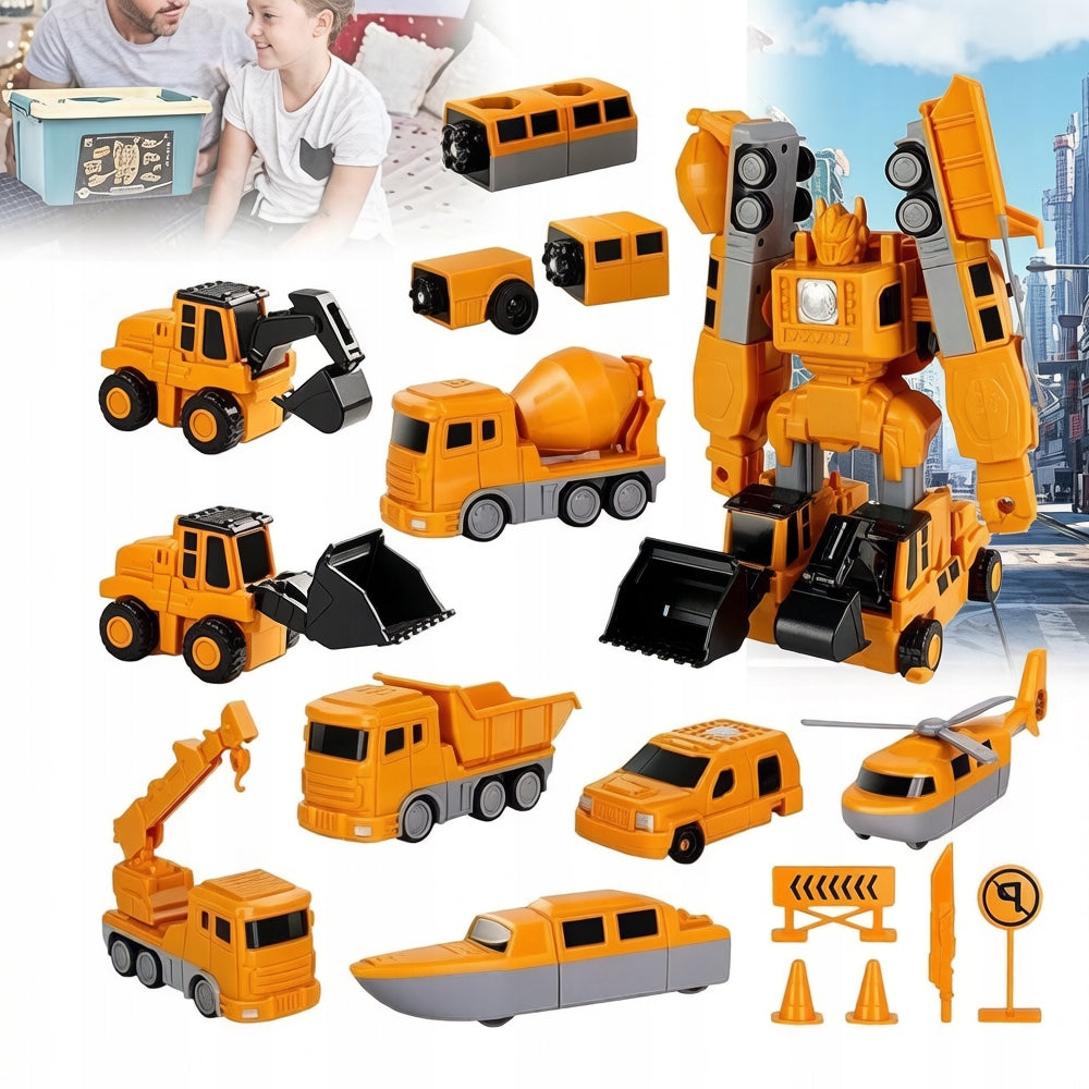 Magnetinis Konstruktorius – Transformuojamas Robotas-Automobilis Vaikams