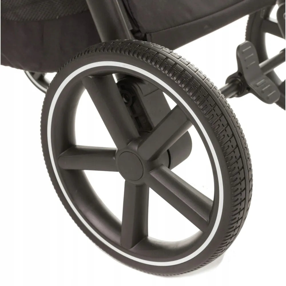 4Baby Stinger PRO sportinis vežimėlis su geliniais ratais, aliuminio rėmu iki 22kg, juodas