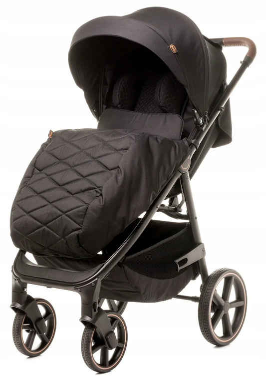 4Baby Stinger PRO sportinis vežimėlis su geliniais ratais, aliuminio rėmu iki 22kg, juodas