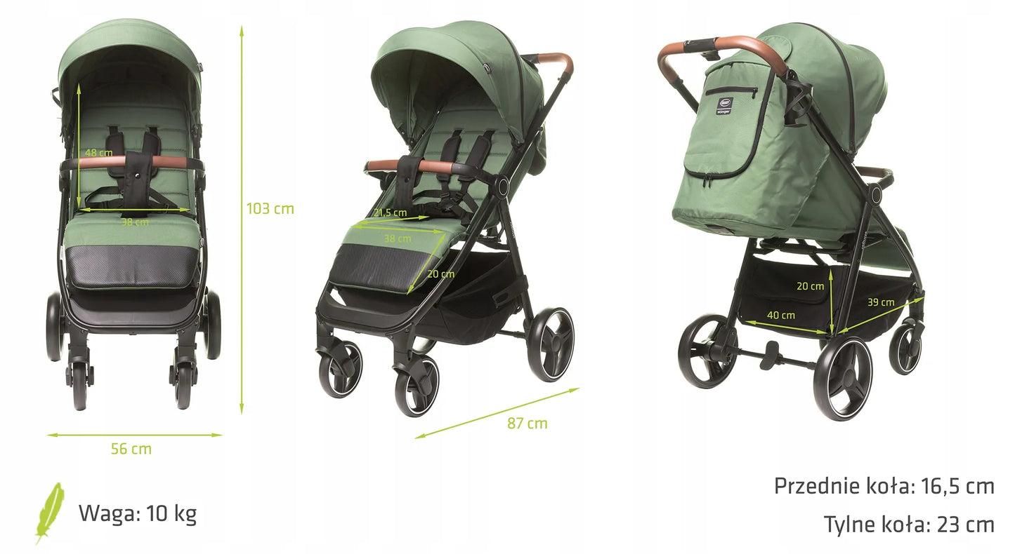 4Baby Stinger XXIV sportinis vežimėlis 22 kg lengvas dideli tvirti ratai sulankstomas