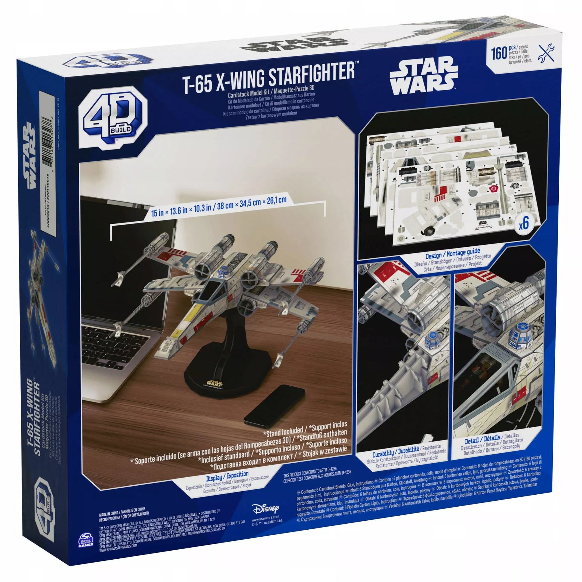 4D Build Star Wars X-Wing Starfighter T-65 3D dėlionės modelis 38 cm