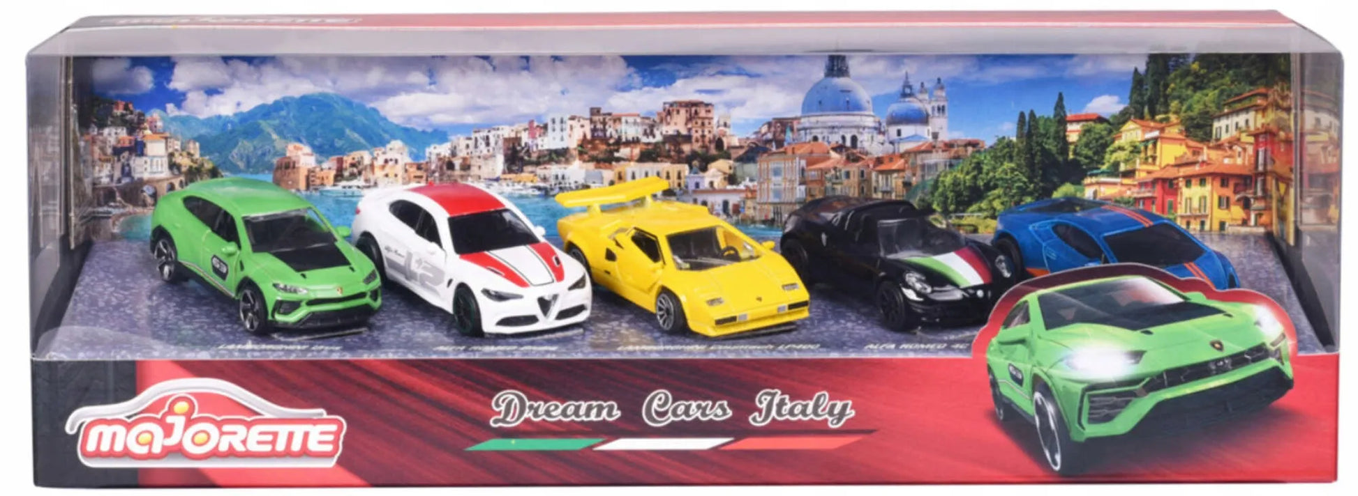 5 metalinių automobilių rinkinys itališki sportiniai automobiliai Majorette