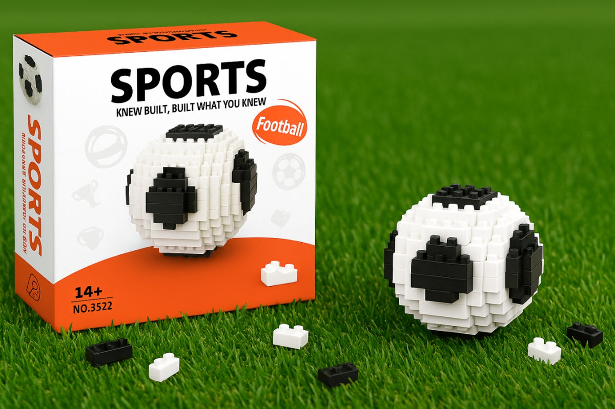 Konstrukciniai Klocai 3D Futbolo Kamuolys, 864 Elementai – Dovana Futbolo Fanui