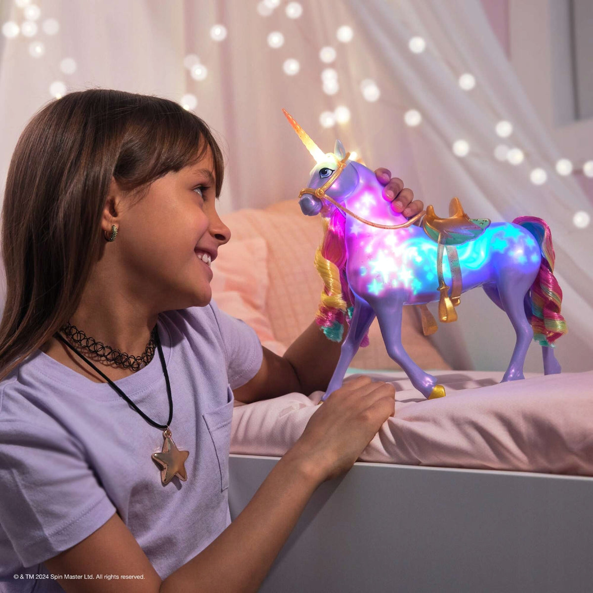 Unicorn Academy Figūrėlė – Vaivorykštinis, Šviečiantis Vienaragis „Wildstar“ su Garso Efektais, 29 cm