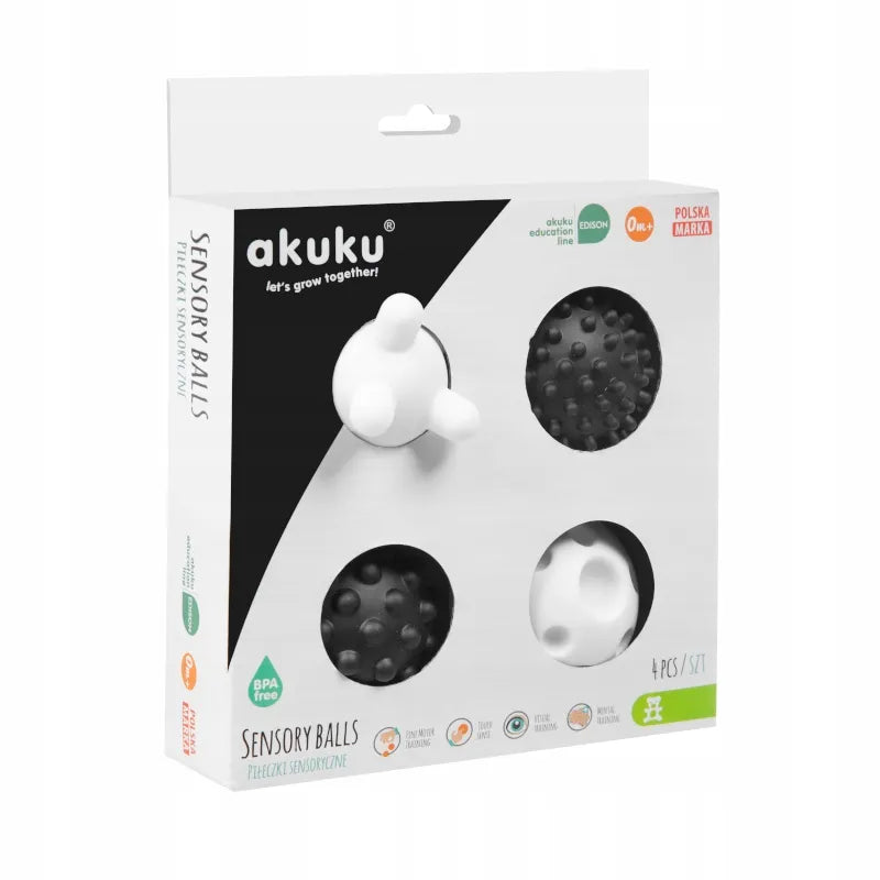 AKUKU jutimo lavinimo kamuoliukai, juodi ir balti