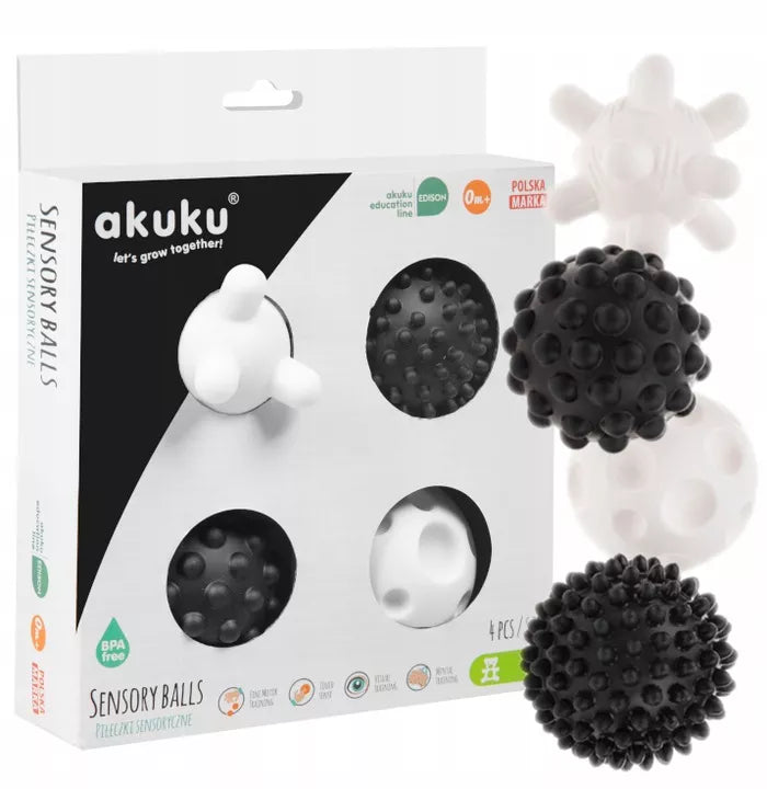AKUKU jutimo lavinimo kamuoliukai, juodi ir balti