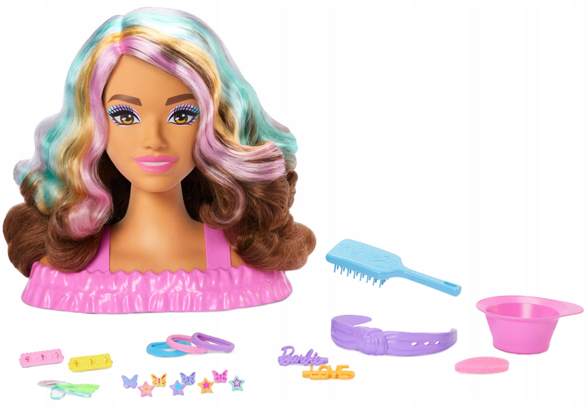 Barbie Lėlės Galva Šukuosenoms Kurti – Rudi Plaukai, Color Reveal Efektas