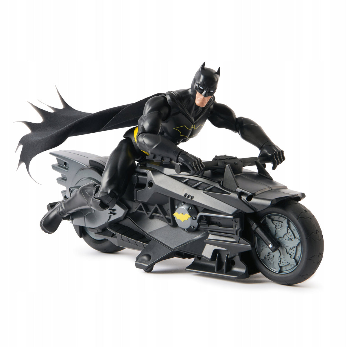 Betmeno Figūrėlė 30 cm + Nuotoliniu Būdu Valdomas Motociklas Batcycle RC – DC Studios