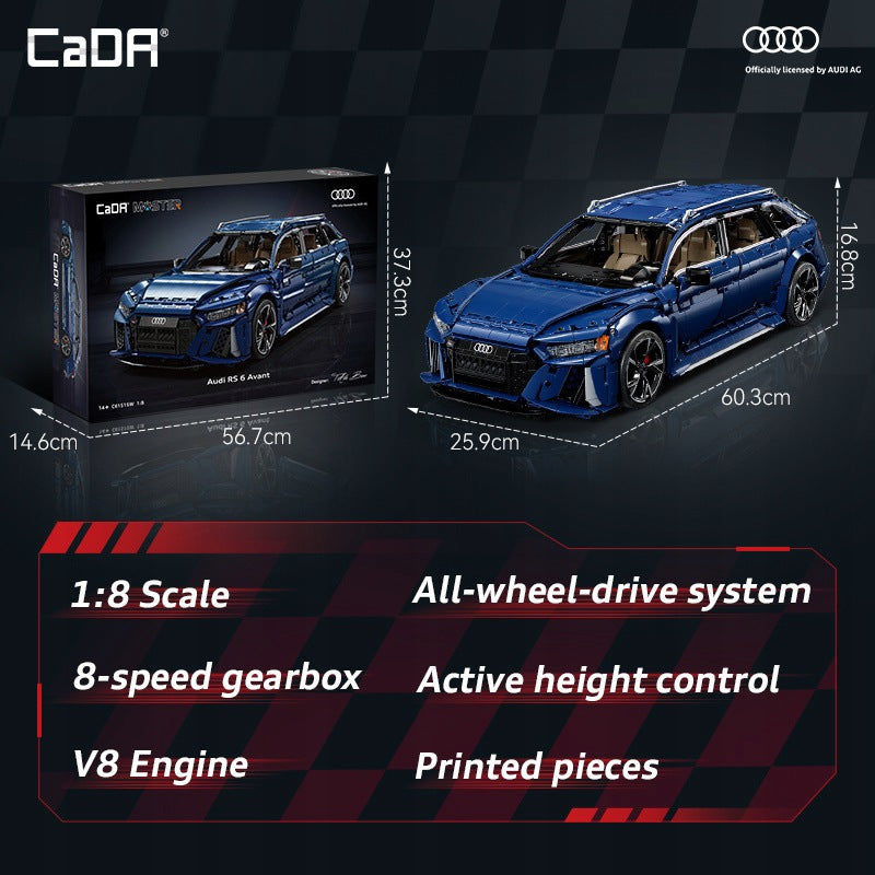 CaDA Konstruktorius Audi RS6 Avant 1:8 – Sportinis Automobilis, 4663 Detalės