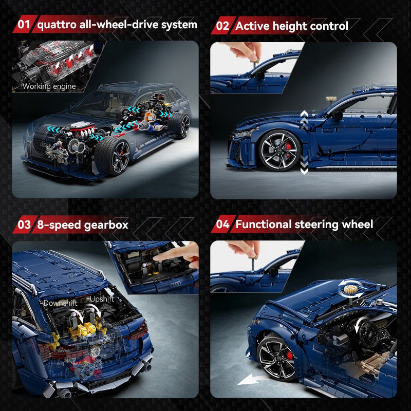 CaDA Konstruktorius Audi RS6 Avant 1:8 – Sportinis Automobilis, 4663 Detalės
