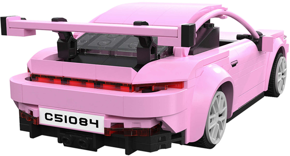 CaDA Konstrukcinių Kaladelių Automobilis Legend Sports Car RS – Rožinis, Nuotoliniu Būdu Valdomas RC Modelis, 280 Detalių