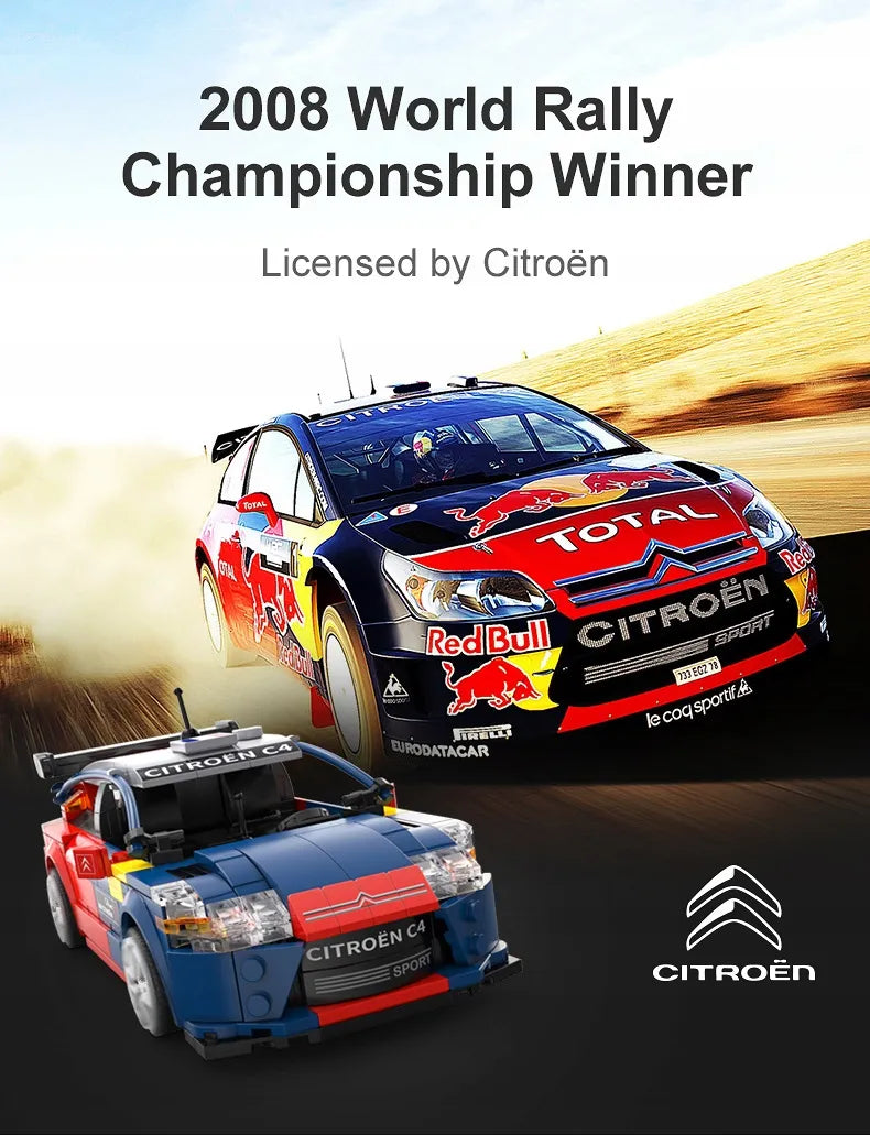 CaDA nuotoliniu būdu telefonu valdomas automobilis Citroen C4 WRC 329 detalių