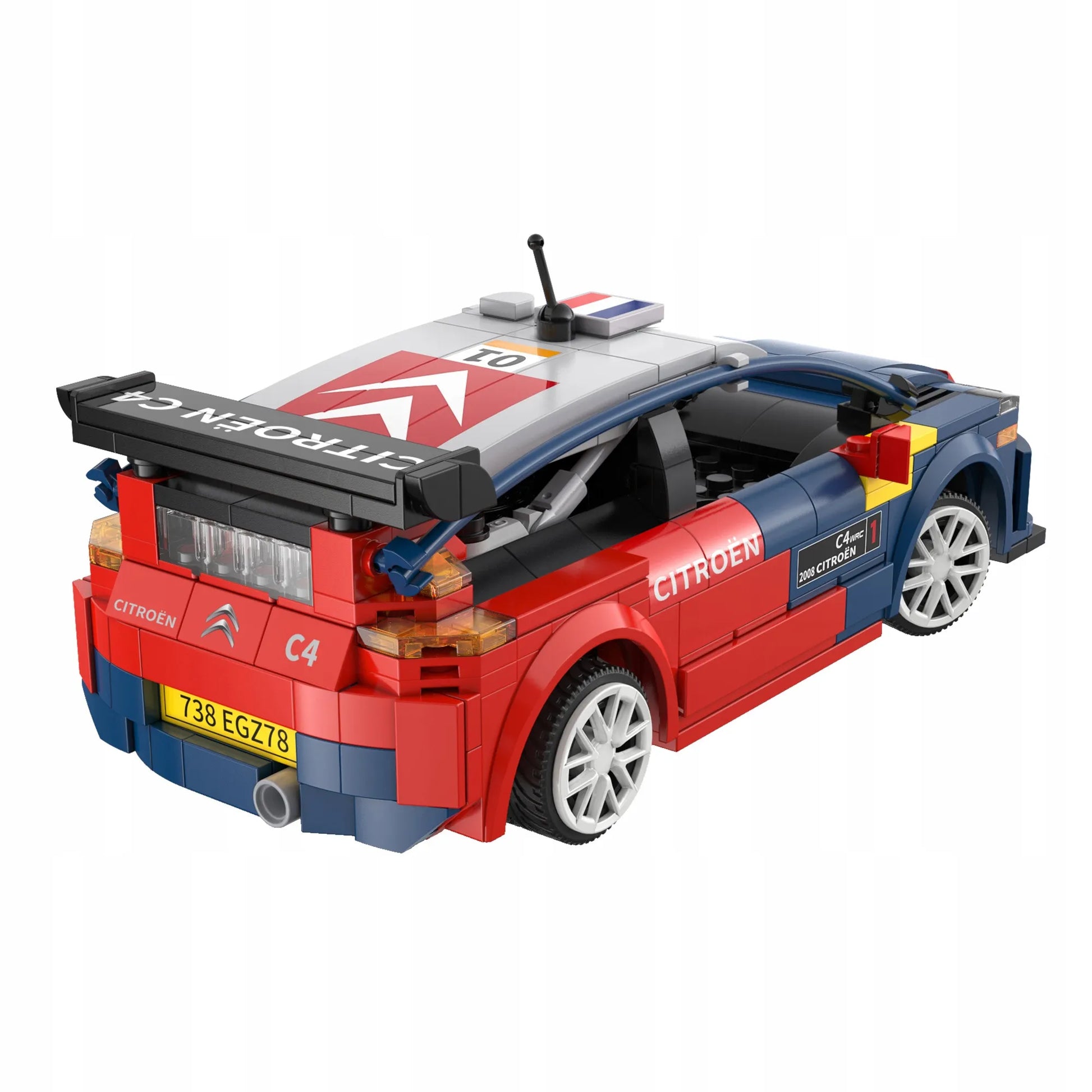 CaDA nuotoliniu būdu telefonu valdomas automobilis Citroen C4 WRC 329 detalių