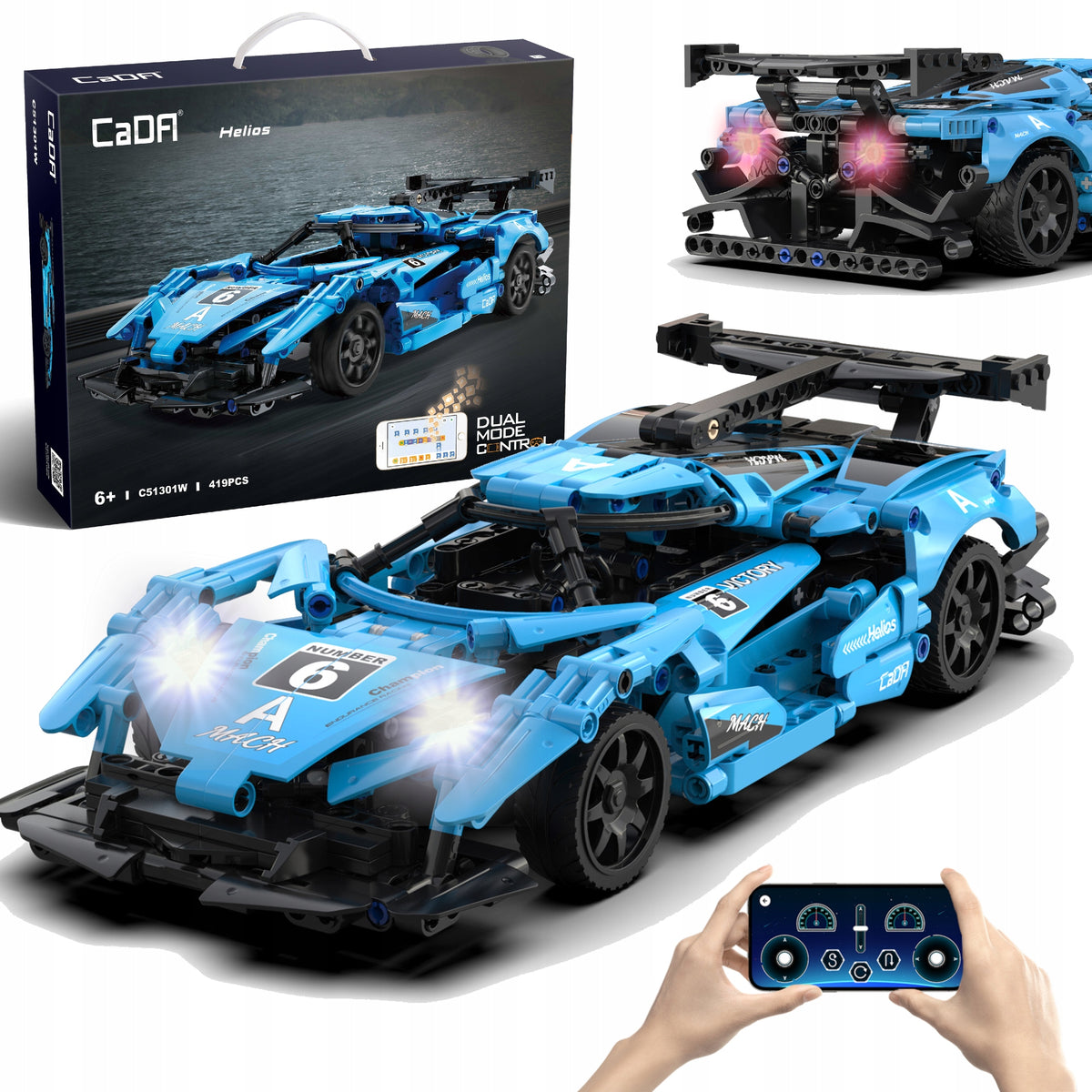 CADA KLOCKI TECHNIC AUTO SPORTOWE HELIOS ZDALNIE STEROWANE RC 419 EL. + BT