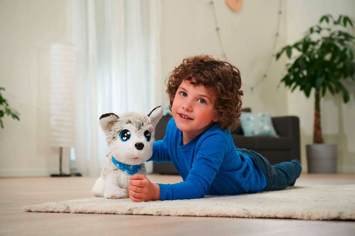 Chi Chi Love Interaktyvus Šuniukas Happy Husky – 12 Komandų, 30 Cm