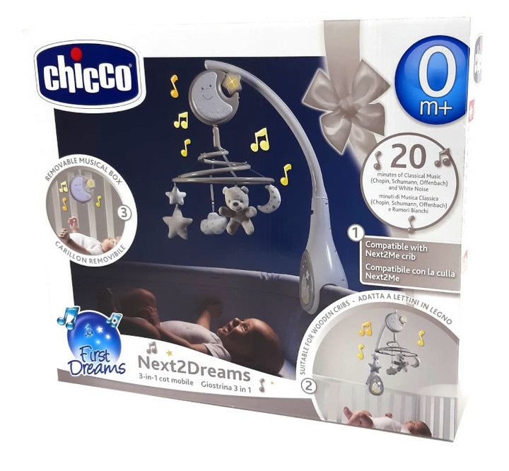 Chicco Next2Dreams Next2Me Karuzelė Lovytei – Šviesa, Muzika Ir Baltas Triukšmas, Smėlio Spalvos