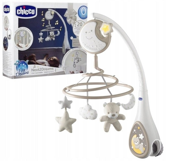 Chicco Next2Dreams Next2Me Karuzelė Lovytei – Šviesa, Muzika Ir Baltas Triukšmas, Smėlio Spalvos