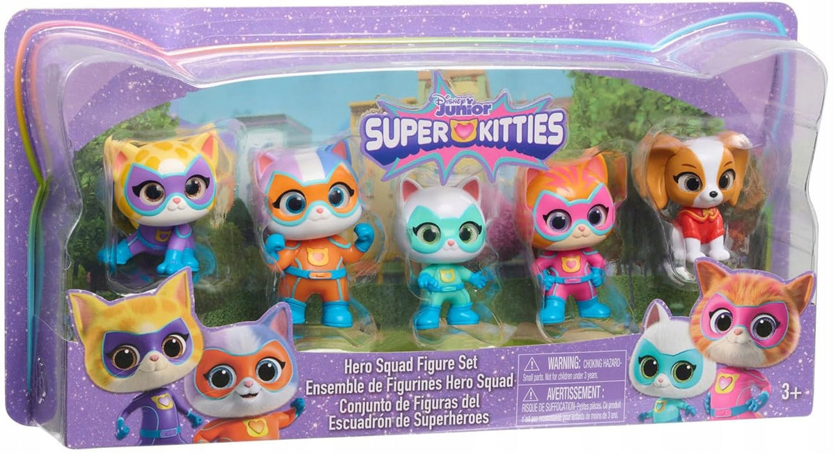 Disney Junior Super Kitties – 5 Figūrėlių Rinkinys „Katyčių Komanda“