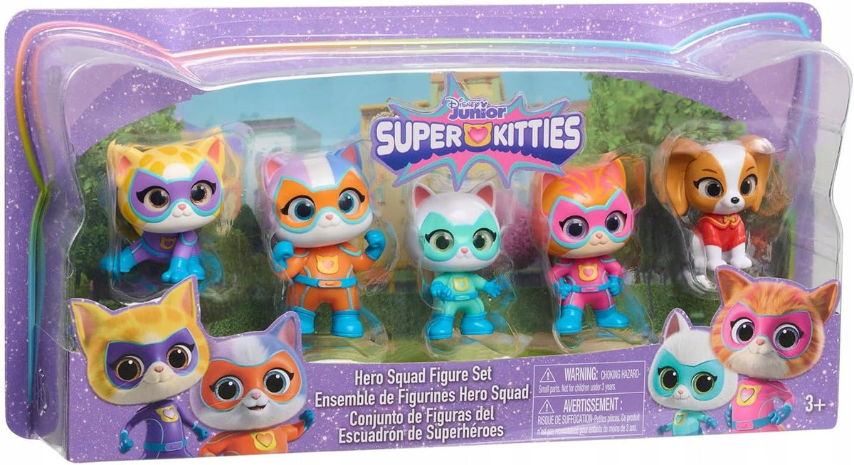 Disney Junior Super Kitties – 5 Figūrėlių Rinkinys „Katyčių Komanda“