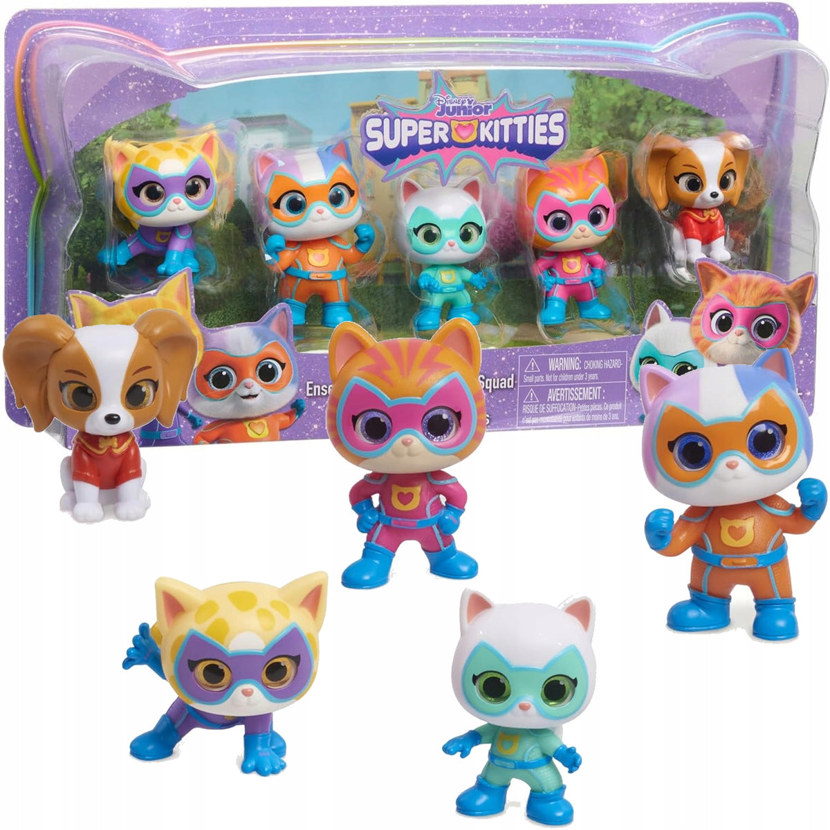 Disney Junior Super Kitties – 5 Figūrėlių Rinkinys „Katyčių Komanda“